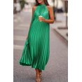 thumbnail image 3 of Ahuyic Printed Multi-Color Plus Size Dress For Women, Summer Womens' Sleeveless Halter Long Maxi Dresses,Women's Sleeveless Dual Color Soft Pleated A-Line Wedding Guest Dress, 3 of 5