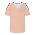 thumbnail image 4 of Akafmk Plus Size Womens Tops,Blouses for Women Summer Tops,Short Sleeve Tops Solid Color Loose Fitting V-neck Cold Shoulder Blouses Tunic Tops, 4 of 4