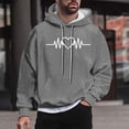 thumbnail image 1 of Sudadera con capucha para hombre, estilo casual, con cuello redondo, estampado, manga larga, blusa de poliéster, 1 of 5