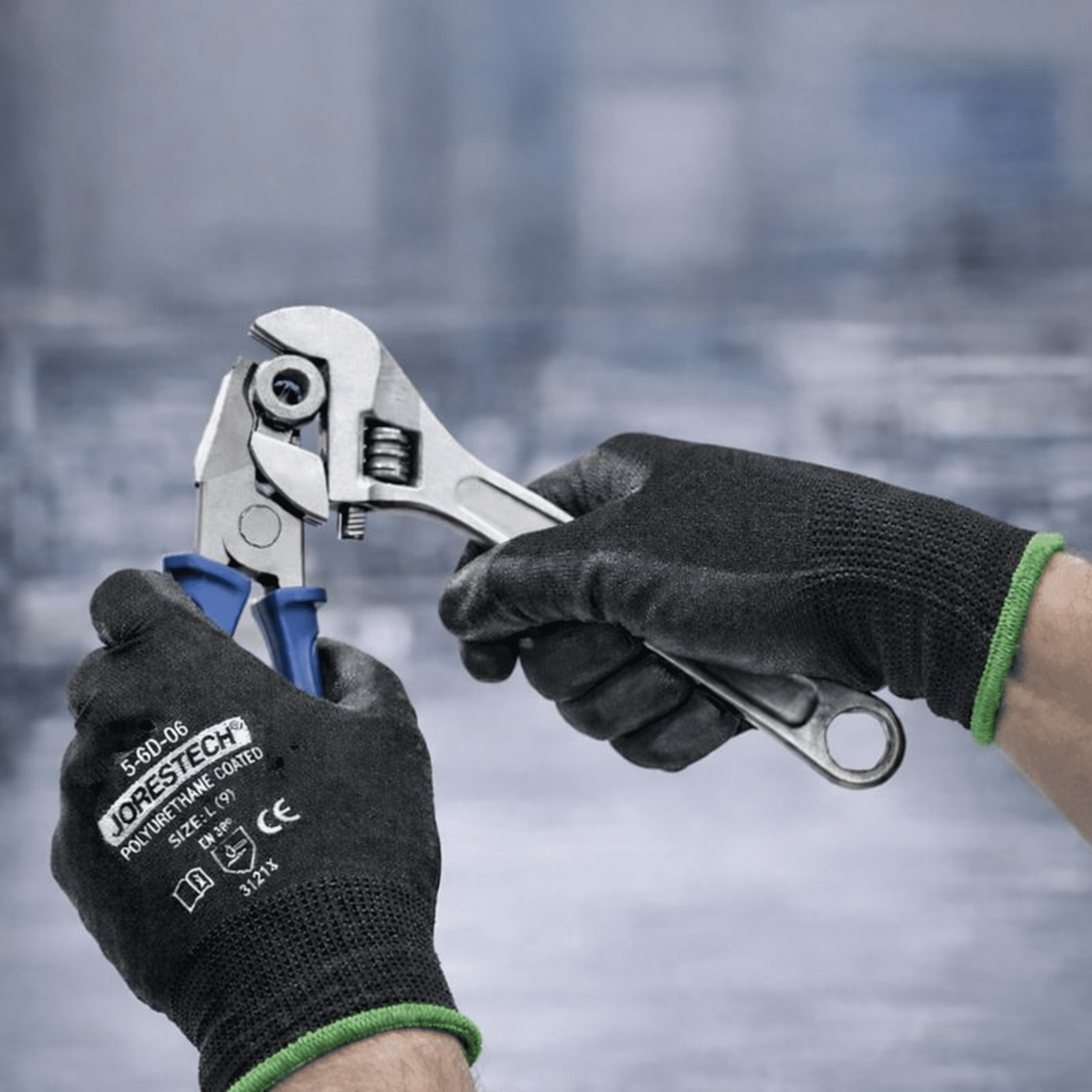 Jorestech PU Coated Work Gloves with Lightweight Polyester Liner, EN 388 3121X, 12-Pair Pack