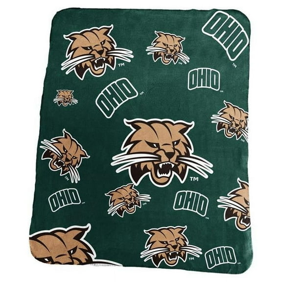 Logo Brands 251-23-4 Ohio Bobcats Repeating Classic Fleece Throw