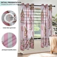 thumbnail image 3 of Yayeee Window Curtains Light Filtering 63"x42" Grommet Panel Pair Home Living Room Decor, Pink Gingerbread Houses, 3 of 7