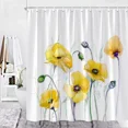 thumbnail image 2 of Art Flower Shower Curtains Watercolor Yellow Red Blue Poppy Floral Plant rs Fabric Bathroom Curtain Bath Accessies Set, 2 of 6