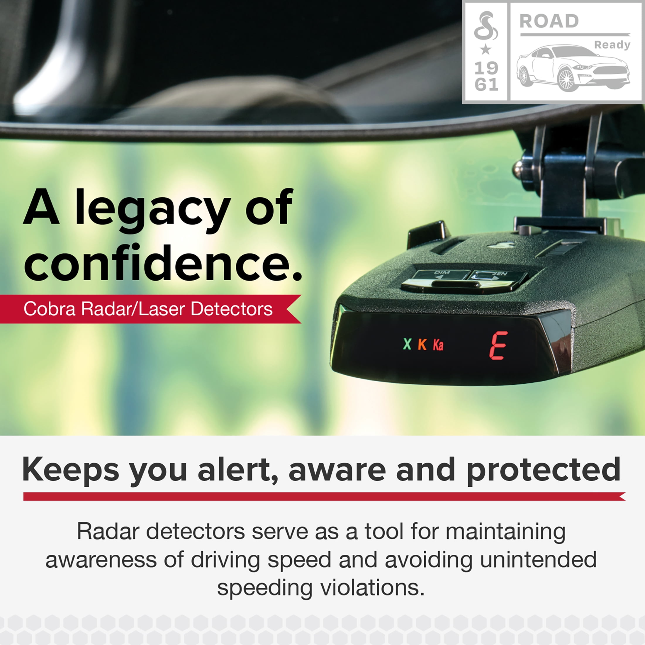 Cobra RAD 390 Radar Detector with Long Range Alerts, LaserEye Front Laser Detection and IVT Filtering