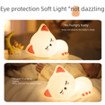 thumbnail image 2 of Luz de noche para gato, luz luminosa para dormitorio, luz de ambiente para aplausos, carga USB, luz de regalo de silicona para dormir, 2 of 5