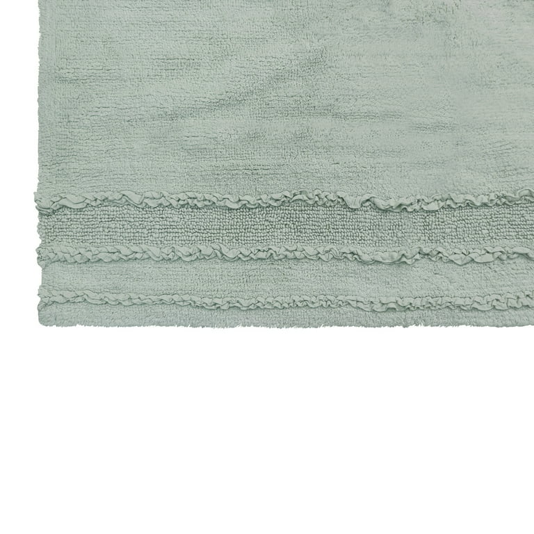 Better Trends 34-in x 21-in Aqua Polyester Bath Rug in the