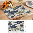 thumbnail image 6 of Navy Blue Green Floral Placemats Set of 12 Vintage Botanical Leaves Place Mats Indoor Wipeable Table Mats Washable Cloth Dining Table Placemats for Kitchen Holiday Party Home Decor 13x19 Inch, 6 of 9