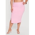 thumbnail image 3 of Women's Plus Size High Waisted Soft Knit Midi Skirt, 3 of 4