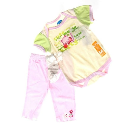 Bon Bebe Baby Girls 3pc Set Size 3-6Mos