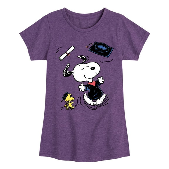 Peanuts - Snoopy & Woodstock Graduate - Celebration - Toddler & Youth Girls Short Sleeve Graphic T-Shirt