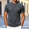thumbnail image 4 of Men's Athletic Crew Neck T-Shirt - Lightweight Breathable Workout Tees for Gym Running, Training and Urban Sports Size 3XL Dark Gray, 4 of 5