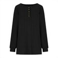 thumbnail image 7 of gakvbuo Fall Sweaters for Women Women Long Sleeve Henley Tops Pullover with Buttons Down Knitted Sweaters Fall Tunic Blouse Warm Pullover Sweater, 7 of 7
