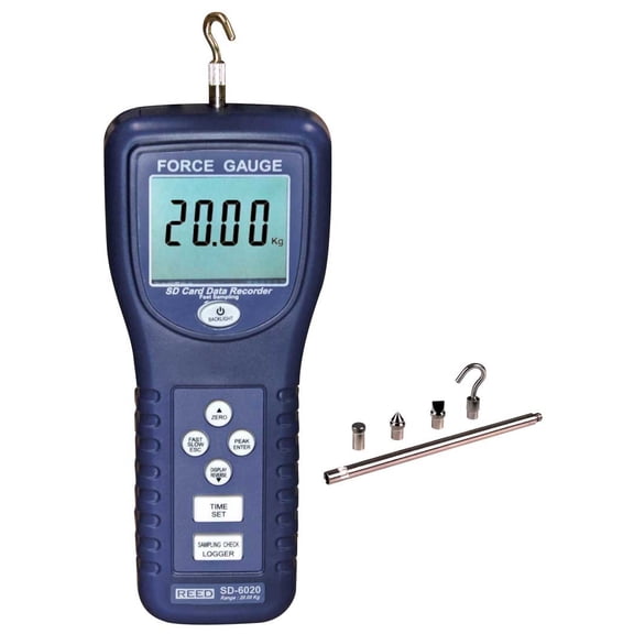 REED Instruments SD-6020 Data Logging Force Gauge, 44lbs (20kg)