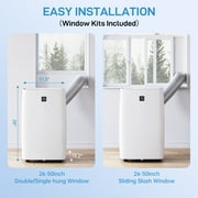 Portable Air Conditioner with Remote Control, 14000BTU air cooler, Portable AC for room up to 300 Sq Ft, White