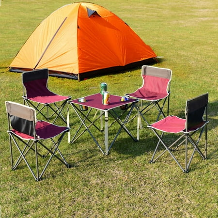 Costway Portable Folding Table Chairs Set Outdoor Camp Beach Picnic ... Costway Portable Folding Table Chairs Set Outdoor Camp Beach Picnic ...