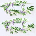 thumbnail image 3 of Viworld 2 Pack 6.6ft Artificial Flowers Silk Wisteria Flowers Ivy Vine Green Leaf Hanging Vine Garland for Wedding Party Home Garden Wall Decoration, Purplr, 3 of 14