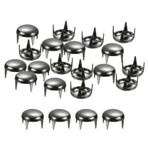 100Pack 8mm Black Round Dome Studs Metal Claw Beads Nailhead for Leather Craft Clothes Belt Bag Shoes