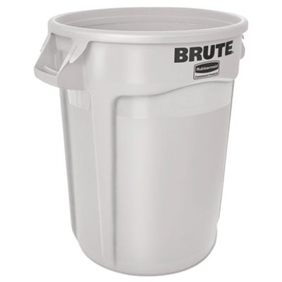 Gallon Brute Round Container Lid - Round Brute Container, Plastic, 10 gal, White, Sold as 1 Each