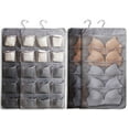 thumbnail image 7 of Hanging Bra Organizer with Pockets, Hanging Sock Organizer, Dual Sided Hanging Closet Underwear Storage Holder for Lingerie, Panty Tie (20 Pockets, Gray), 7 of 7