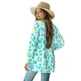thumbnail image 2 of Garronmavis Women's Lightweight Cardigan Sweater Cover Up for Beach Long Sleeve Long Cardigan Knit Jacket Y2K Loose Blue Leopard, 2 of 6