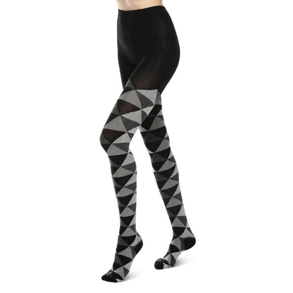 MeMoi Triangular Cotton Blend Sweater Tights - Womens - Female, Medium/Large, Black