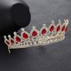 thumbnail image 3 of Tiara de diamantes de imitación YONGSHENG corona de cristal rojo Retro dorada, 3 of 5