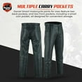 thumbnail image 4 of Daniel Smart Men Classic Biker Leather Pant – Black Casual Motorcycle Protective Over Pant with Multiple Pockets., 4 of 6