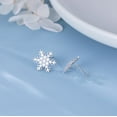 thumbnail image 3 of Sterling Silver CZ Snowflake Earrings Stud for Women Teens Christmas Snowflake Stud Earrings Winter Holiday Earrings, 3 of 12