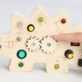thumbnail image 4 of Tablero Ocupado De Madera Interactive Busy Board 7 LED Light Montessori Toys Dinasour Shaped para niños y niñas, 4 of 7