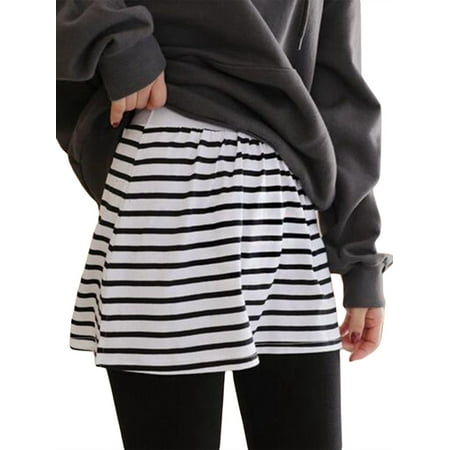 

FOCUSNORM Women s Shirt Extender Adjustable Layered Fake Mini Skirt Underskirt