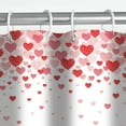 thumbnail image 3 of 72x72in Pink Sweetheart Shower Curtain Pattern with Red and Pink Fade Sweetheart Shower Curtain Bathroom Decorations Valentine Waterproof Polyester Fabric with Hooks, 3 of 6