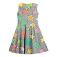 thumbnail image 6 of Delliss Girls Sleeveless Dress crew Neck star printed Sundress for Casual Home Party Beach 3-14 Years, 6 of 6