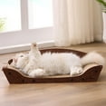 thumbnail image 2 of 26'' Cardboard Cat Scratcher Bed - Large Scratcher Couch for Indoor Cats, Orthopedic Scratching Board, Lounger Scratching Couch with Bells, 2 of 2