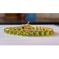 thumbnail image 4 of Diastar Jewels 14K Yellow Gold Finish Princess Cut Green Cubic Zirconia Women's Tennis Bracelet, 4 of 4