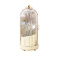 thumbnail image 2 of 360° Rotating Toothbrush Holder with Cover, 3-Slot Dustproof Bathroom Vanity Organizer with Drainage System, Countertop Storage for Toothbrushes Toothpaste Makeup Brushes, Light Yellow, 2 of 8