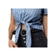 thumbnail image 4 of CAMISA CORTA DE MUJER CON RAYAS Y BOTONES, MANGA CORTA, CON NUDO EN LA PARTE FRONTAL, TALLA XL, AZUL, 4 of 8