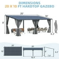 thumbnail image 3 of AECOJOY 20' x 10' Outdoor Hardtop Gazebo With Mosquito Net, Pergola for Garden, Patio, Backyard-Black, 3 of 8