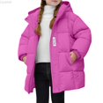 thumbnail image 2 of Liyamei Girls Hooded Padded Jacket with Zipper for Winter Warm Mid Length Coat Size 3-4 Years, 2 of 6