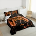 thumbnail image 3 of jejeloiu Teen Video Game Queen Comforter Set,Orange Gamepad Bedding Sets,3D Geometric Art Bedding Comforter Set For Boys,Ultra Soft Home Decor Reversible,3pcs, 3 of 8