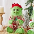 thumbnail image 3 of Gaishi Christmas Plush Toy, 11 Inch Cartoon Latex Ugly Green Monster Doll for Holiday Decoration & Gift,Striped, 3 of 9