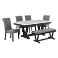 thumbnail image 2 of Weathered Gray Wood Dining Chairs with Gray Fabric, 2 of 2