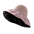 thumbnail image 2 of Womens Hats Summer Only Moment Womens Sun Straw Hat Blended Fabric Summer Wide Brim Uv Upf 80+ Panama Fedora Foldable Packable Straw Beach Hat Pink,One Size, 2 of 4