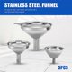 thumbnail image 1 of 3Pcs Multifunctional Stainless Steel Funnel Essentail Oil Water Spices Wine Flask Filter Funnel For, 1 of 5