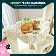 thumbnail image 4 of Amolife 29.5" Cat Tree Tower with Plush Condo Hammock, Large Perch Sisal Scratching Posts, Cat Furniture for Indoor Cats and Kittens, Beige, 4 of 9