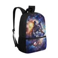 thumbnail image 2 of HUIACONG Colorful Galaxy Wolf Backpack for Middle School Girls Large Capacity Ergonomic Padded Straps Wear‑Resistant for Kids Students 6‑18 Daily Use, 2 of 6