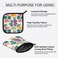 thumbnail image 3 of Yayeee Oven Mitts and Pot Holder Set of 2 Heat Resistant Kitchen Gloves Baking Hot Pad, Purple Clover Pattern, 3 of 5