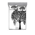 thumbnail image 2 of Tree Bedding Set with Sheet & Covers, Tree Silhouette with Swing Illustration Flowersnd Grass Monochrome Pattern, Printed Bedroom Decor 2 Shams, 4 Sizes, Black and White, by Ambesonne, 2 of 3
