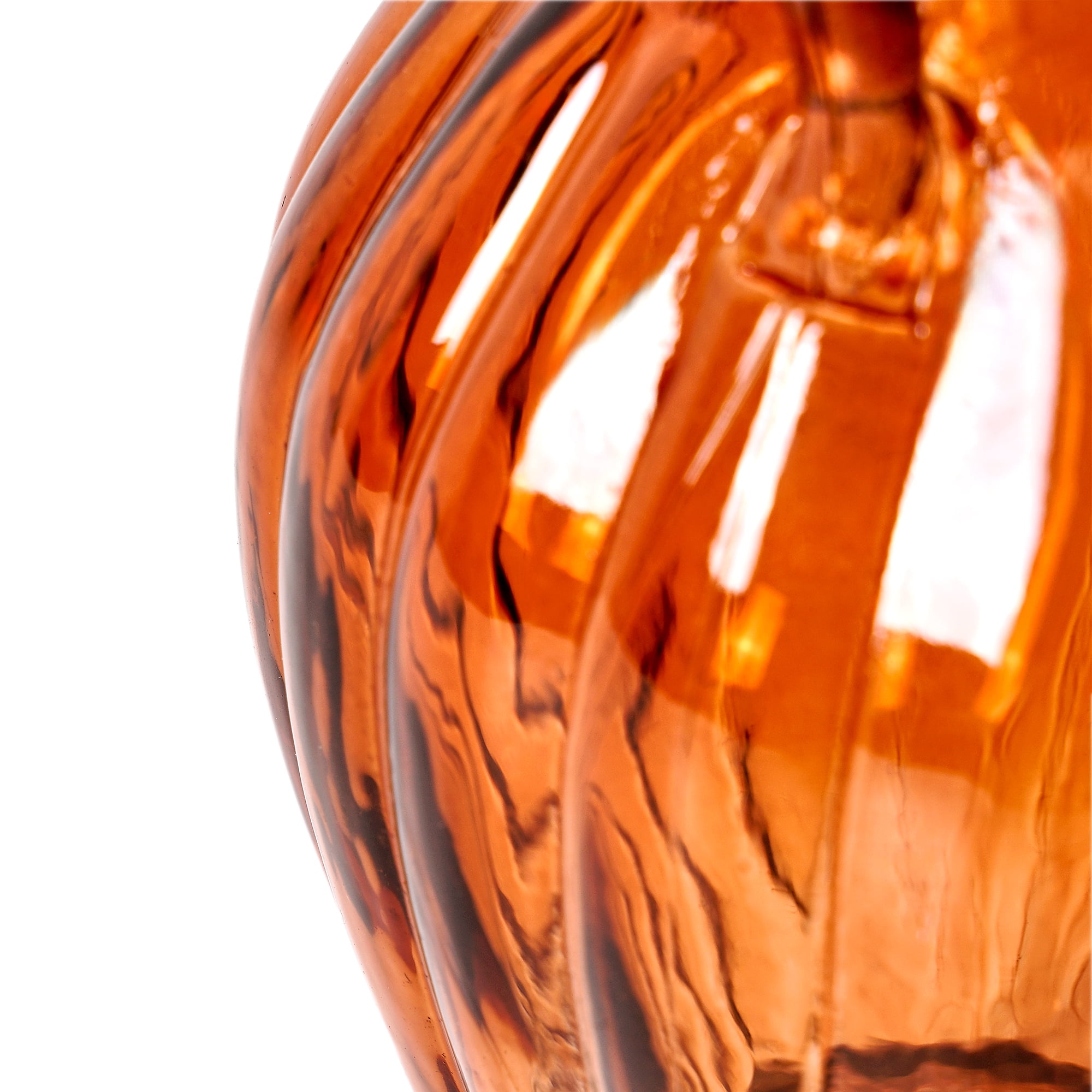 (2 pack) Beautiful Amber Glass Flower Vase for Fresh or Artificial Flowers - Home Decor Centerpiece by Drew Barrymore 8" X 5"