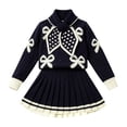 thumbnail image 7 of Enjoytime Outfits for Girls Print Long Sleeve Knit Sweater Top Pleated Skirt 2 Piece Set Fall Winter Holiday Kids Toddler Clothes, 7 of 7