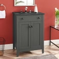 thumbnail image 2 of Sink Vanity Cabinet, Wood, Grey Gray Black, Modern Contemporary Urban Design, Hotel Bedroom Bathroom Master Suite Guest, 2 of 10